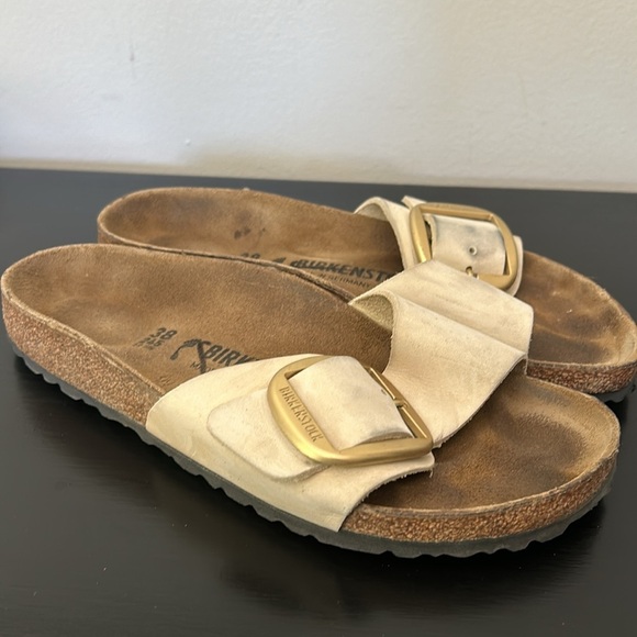 Birkenstock Shoes - J Crew Women's Birkenstock Madrid big-buckle sandals BE035 Size 38 Cream